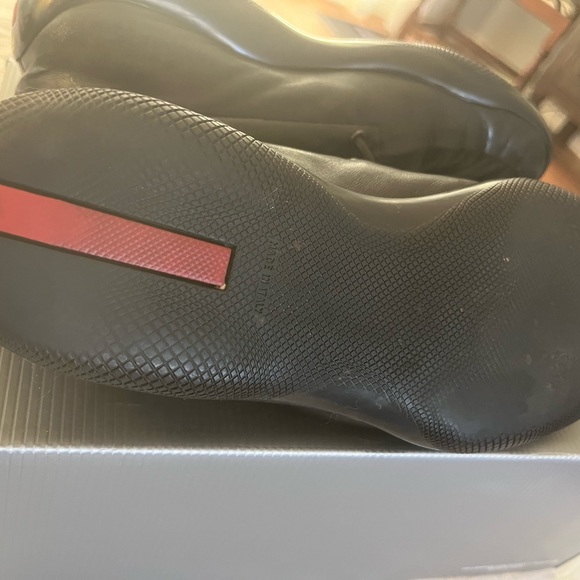 Prada Black Leather Toggle Loafers - Picture 6 of 14